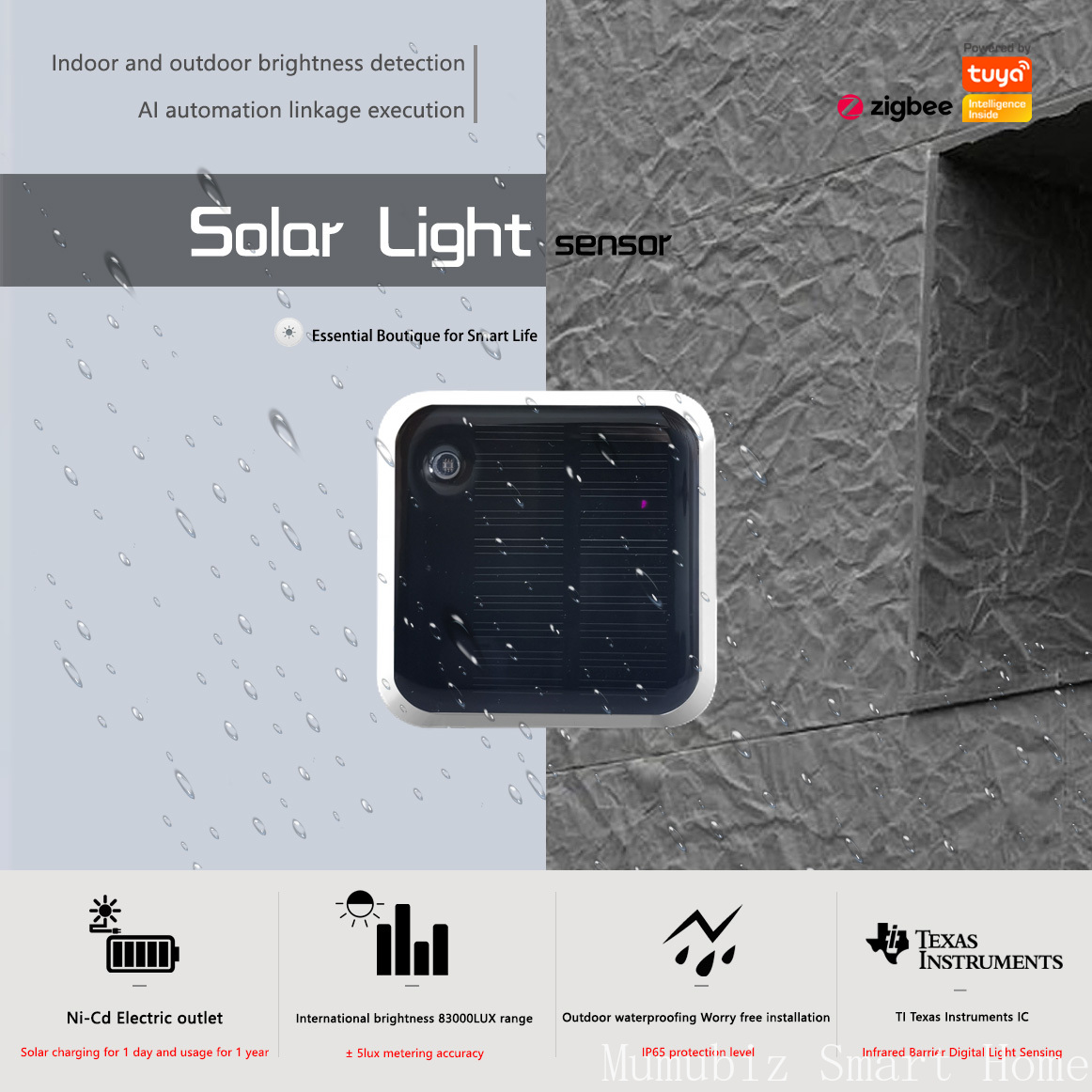 Outdoor Power Monitor - Czujnik światła słonecznego Tuya Zigbee -