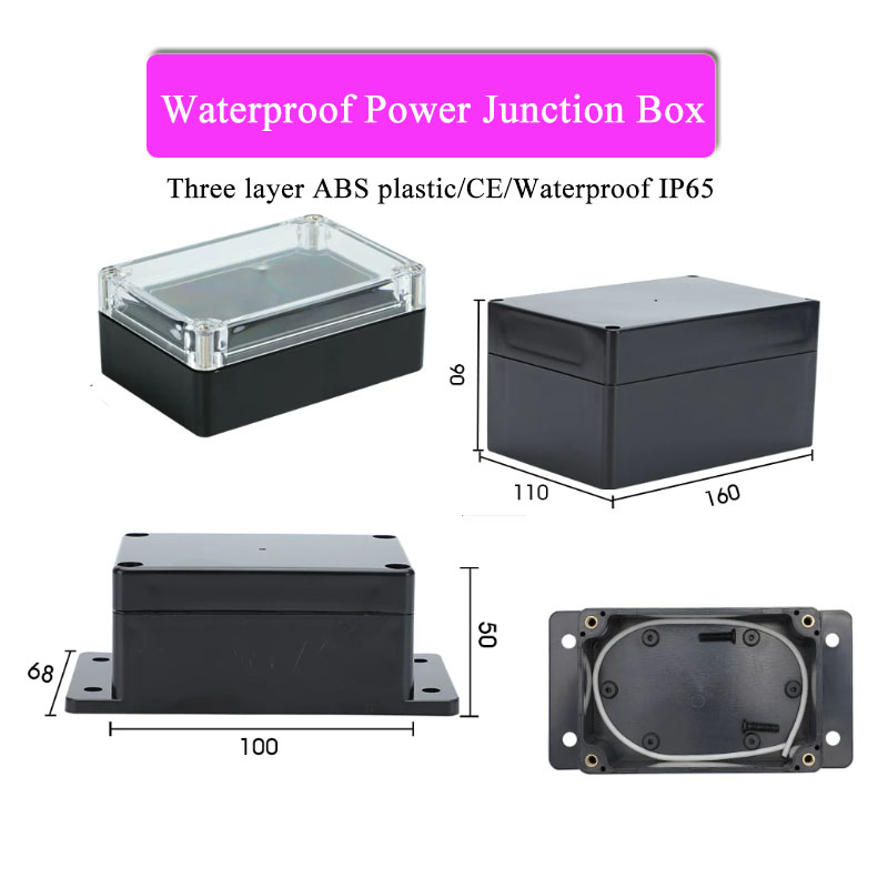 Outdoor Power Monitor - Czarna, potrójna, wodoodporna skrzynka z tworzywa
