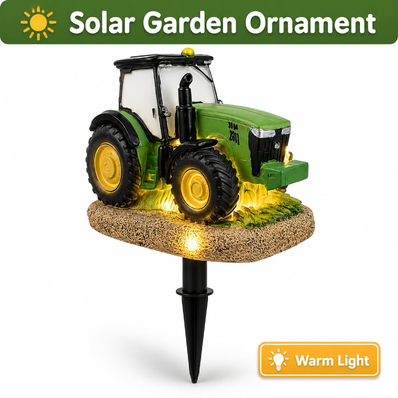 Outdoor Yard Power Stake - Solarna lampa ogrodowa w kształcie traktora,