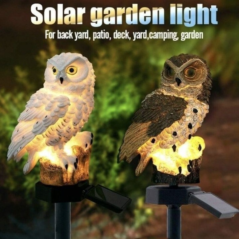 Outdoor Yard Power Stake - Solarna lampa ogrodowa w kształcie sowy,