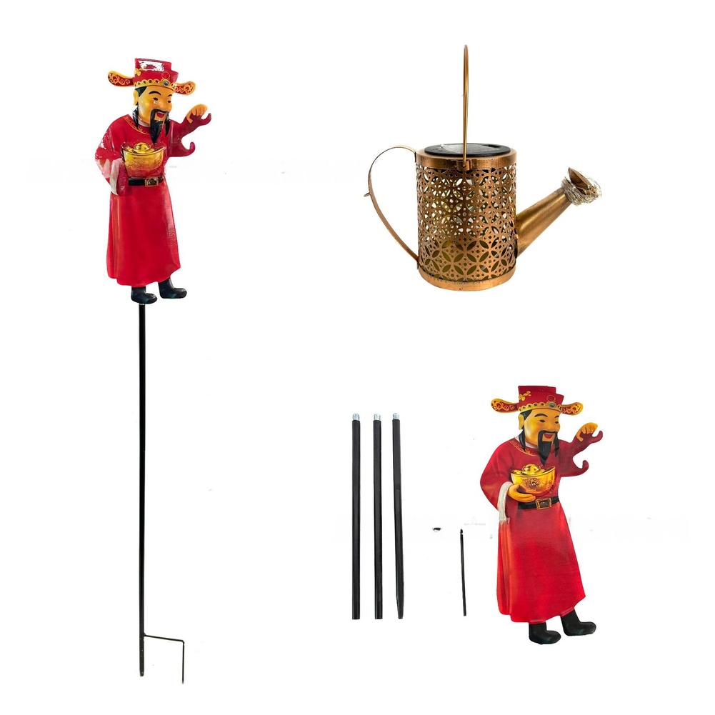 Czerwona metalowa latarenka w  – Outdoor Yard Power Stake recenzja i cena